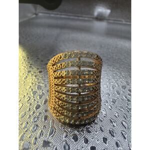 Cocktail Ring Gold Multi Stone Sz 7.5